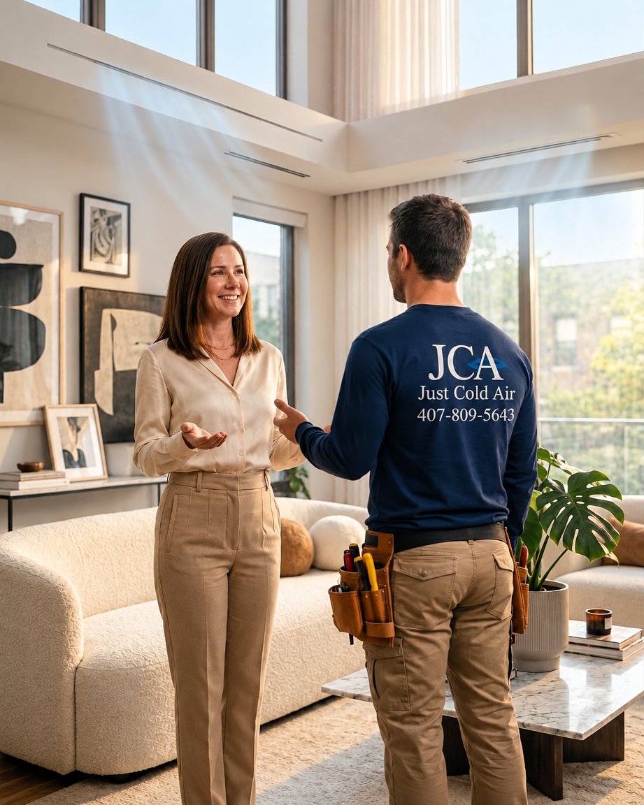 JCA technician solved the AC problem — happy customer